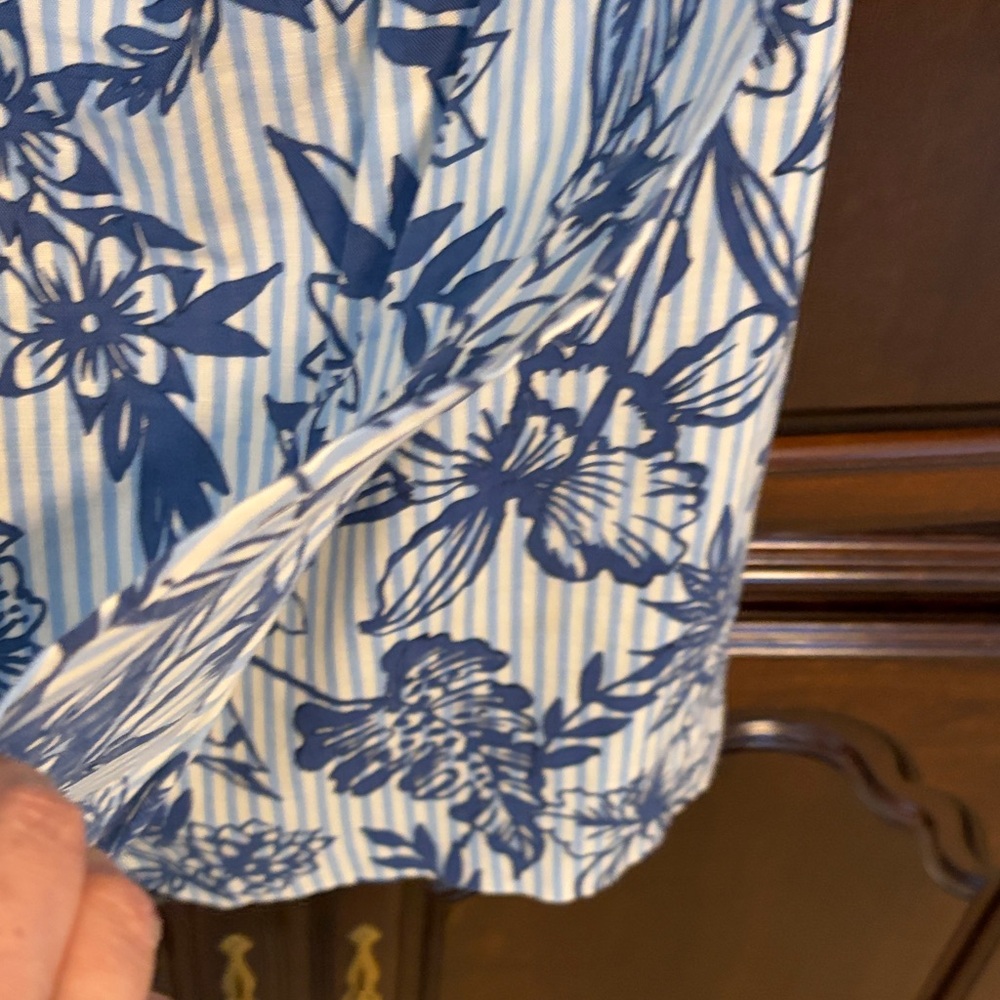 Coldwater Creek Blue and White Floral Mini Skirt - Picture 2 of 6